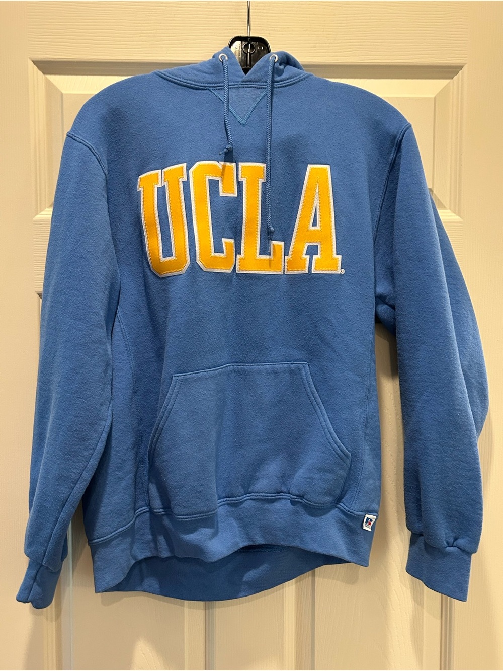 Russell Athletic Light Blue Hoodie with Gold Trim